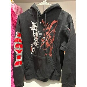 Pacific & Co Naruto Shippuden Hoodie Black Graphic Pullover Anime Small